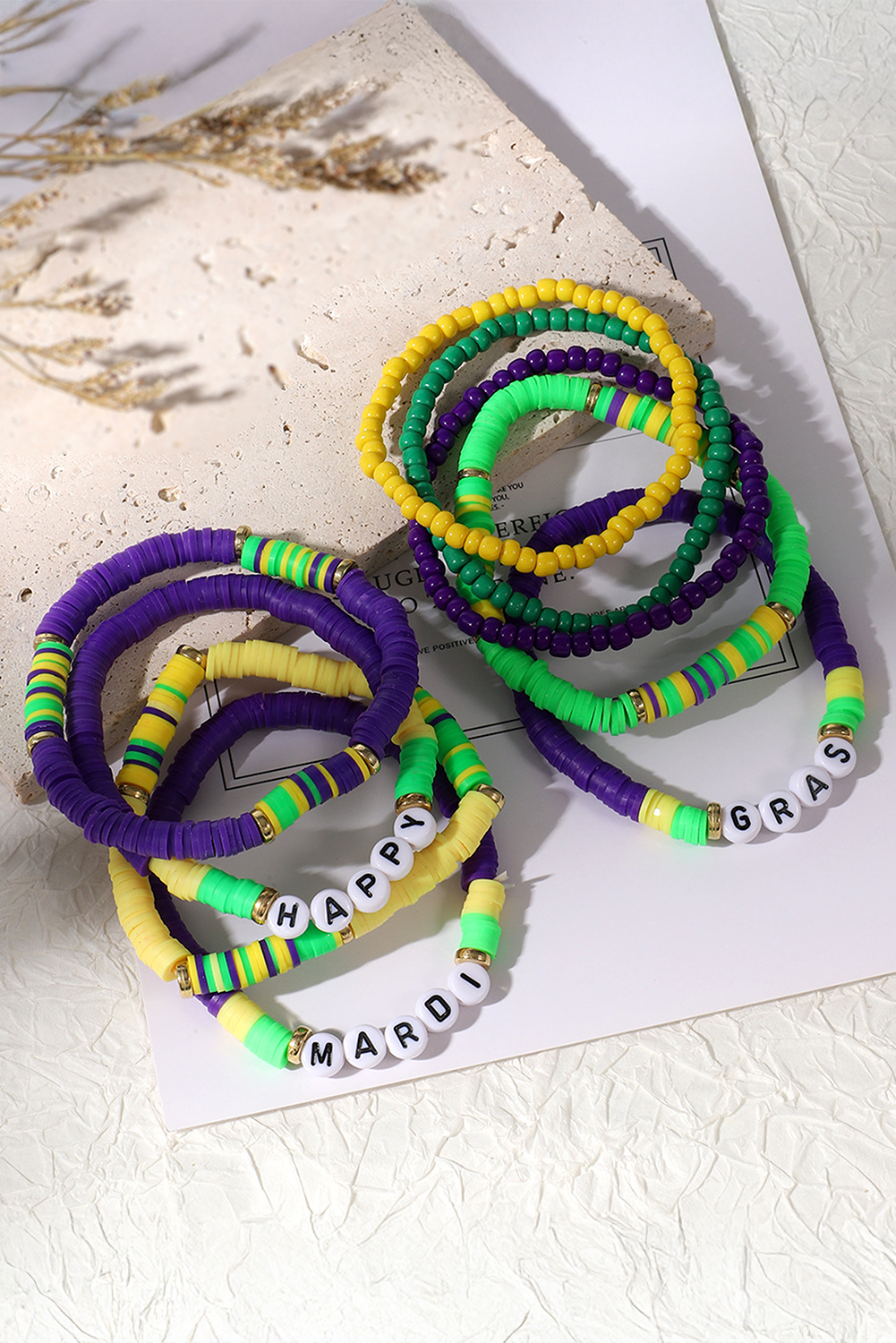 Tillandsia Purple HAPPY MARDI GRAS Bracelet