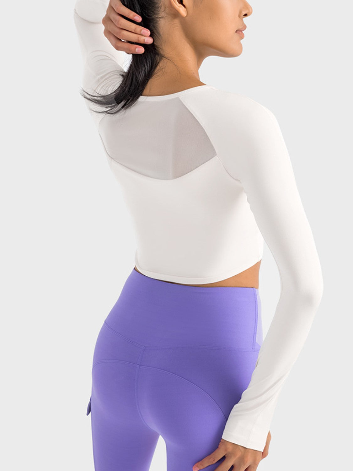 The Millennium Square Neck Long Sleeve Cropped Sports Top