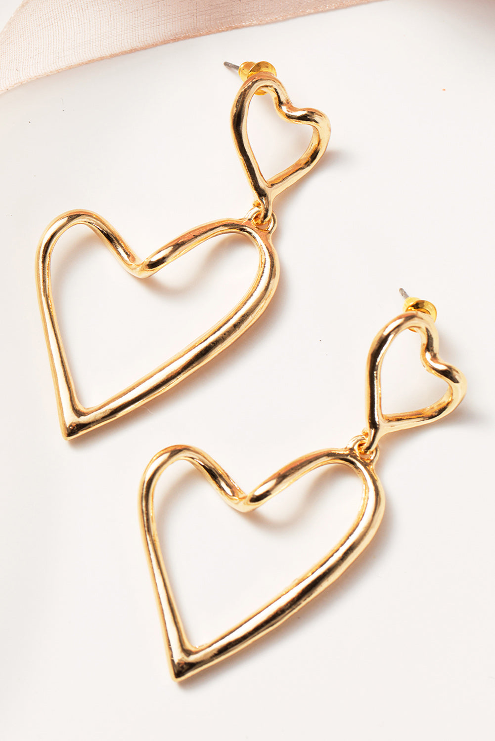 Gold Irregular Heart Shapes Alloy Stud Earrings