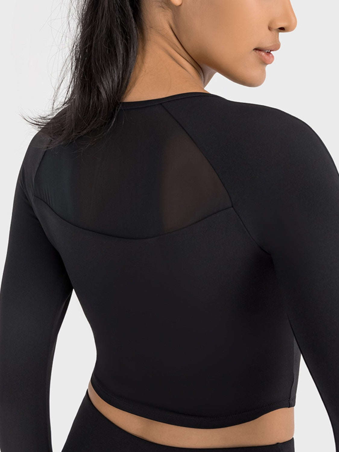 The Millennium Square Neck Long Sleeve Cropped Sports Top