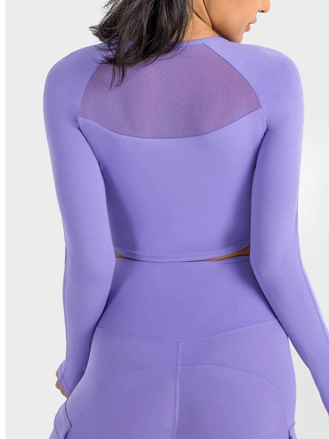 The Millennium Square Neck Long Sleeve Cropped Sports Top