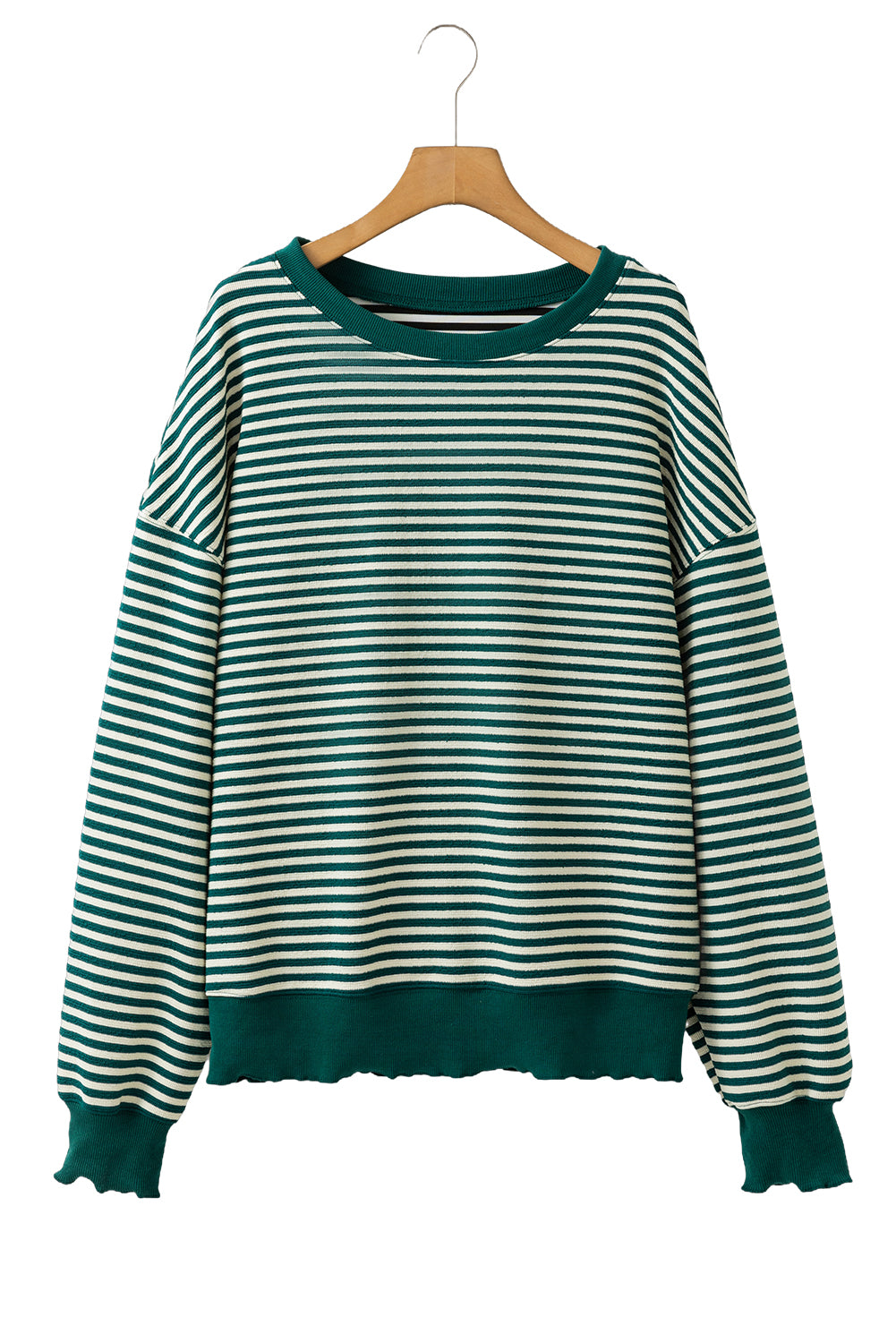 Purple Stripe Drop Shoulder Long Sleeve Top