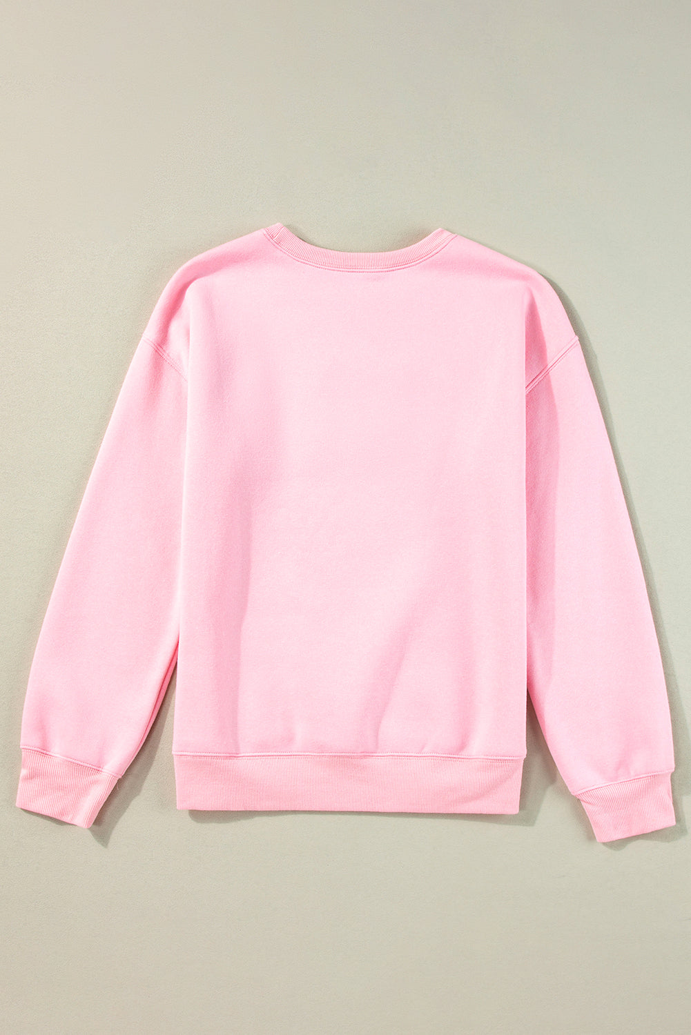 Pink LOVER Letter Graphic Drop Shoulder Pullover Sweatshirt