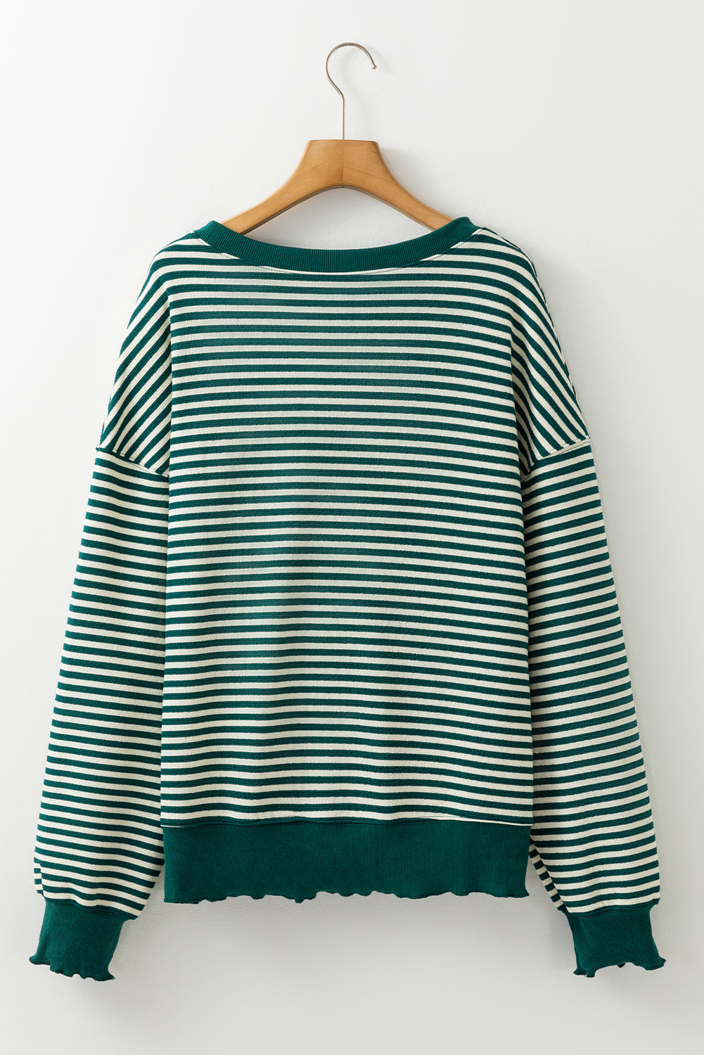 Purple Stripe Drop Shoulder Long Sleeve Top