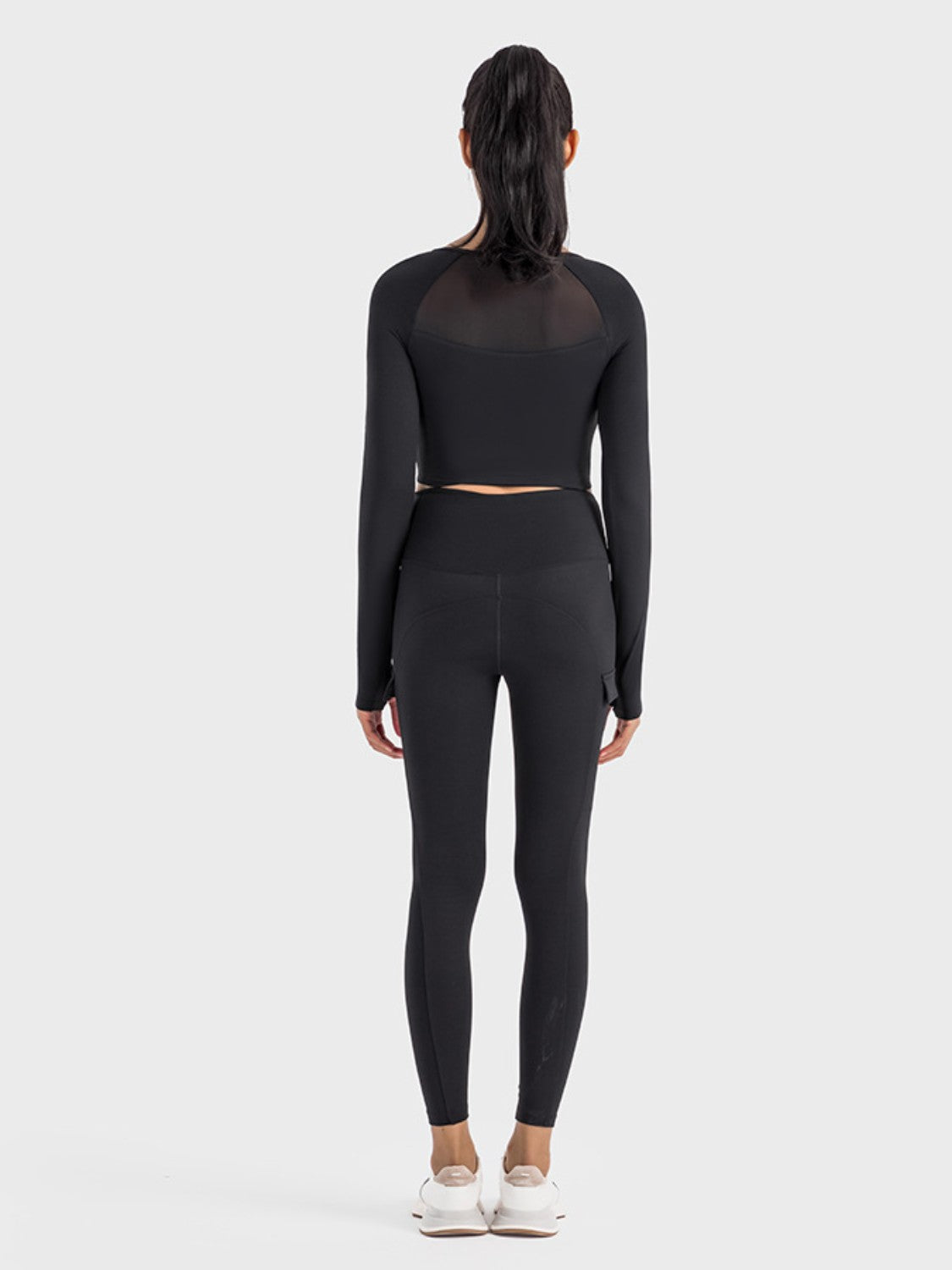 The Millennium Square Neck Long Sleeve Cropped Sports Top