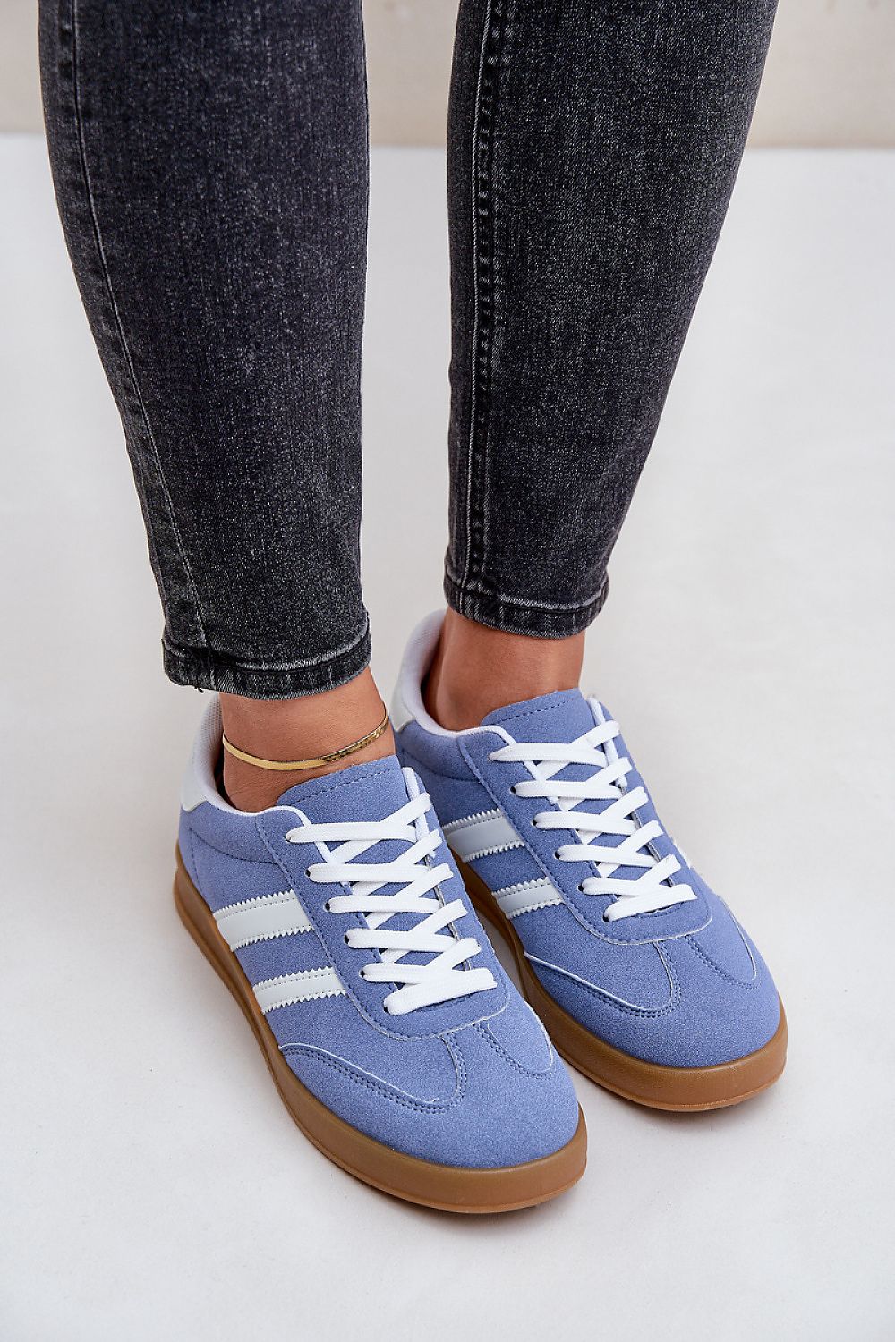 Sky Blue and White Fashion Sneakers