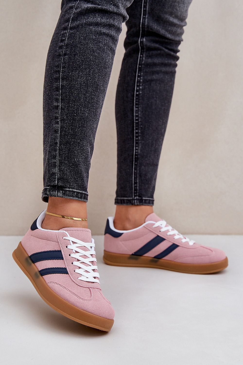 Blush and Navy Fashion Sneakers