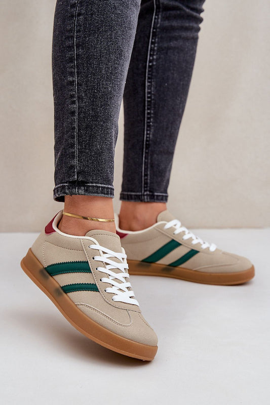 Neutral/Green Fashion Sneakers