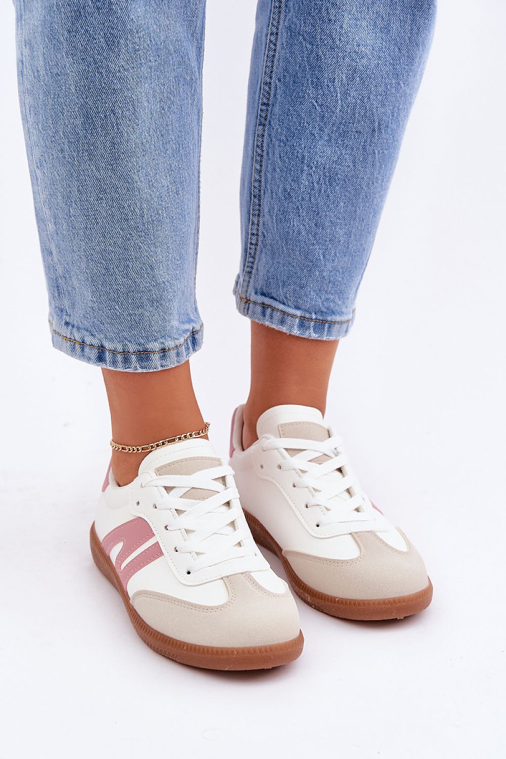 White/neutral/Blush Fashion Sneakers