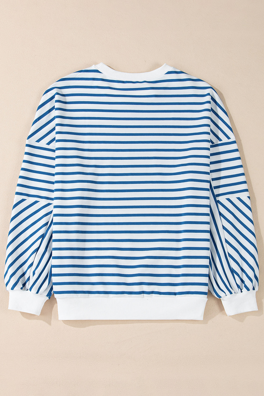 Striped Round Neck Long Sleeve Sweatshirt